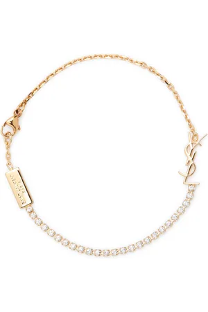 Saint Laurent Logo Crystal-embellished Bracelet - - M