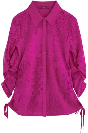High Pronounce Ruched Lace Shirt - - 40 (UK8 / S)