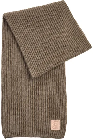 Loewe Logo Ribbed Cashmere Scarf - - One Size