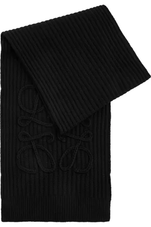 Loewe Anagram-appliqué Ribbed Wool Scarf - - One Size