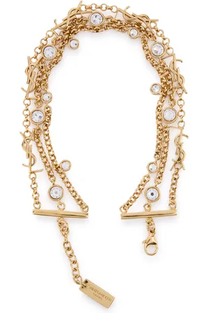 Saint Laurent Layered Crystal-embellished Chain Bracelet - - M