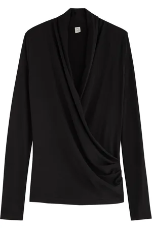 Totême Draped Wrap-effect Stretch-jersey top - - L (UK14 / L)
