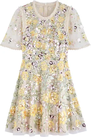 Needle & Thread Elina Rose Embellished Tulle Mini Dress - - 10 (UK10 / S)