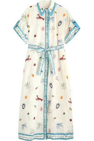 ALÉMAIS Sandy Embroidered Maxi Shirt Dress - - 12 (UK12 / M)
