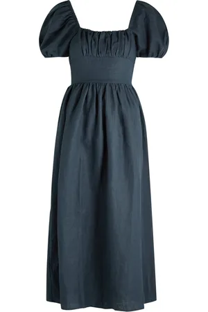 FAITHFULL THE BRAND Dalia Linen Midi Dress - - M (UK12 / M)
