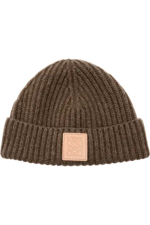 Loewe Logo Ribbed Cashmere Beanie - - One Size