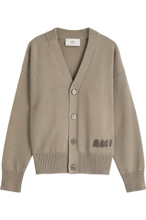 Ami Logo-embroidered Cotton-blend Cardigan - - L