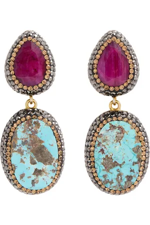 Soru Ruby and 18kt Gold-plated Drop Earrings - One Size