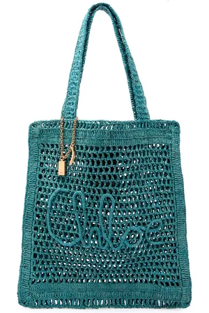 Chloé Summer Banana Logo Raffia Tote - - One Size