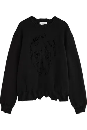 Alexander McQueen Distressed Skull Cotton Jumper - - S
