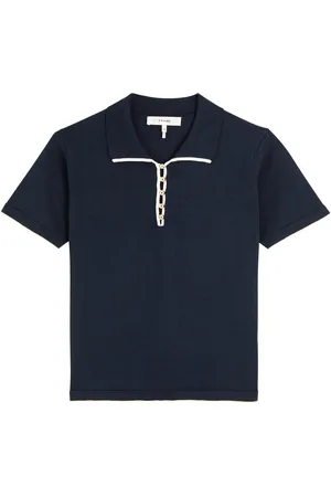 Frame The Sport Ribbed Cotton Polo Shirt - - L (UK14 / L)