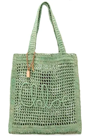 Chloé Summer Banana Logo Raffia Tote - - One Size