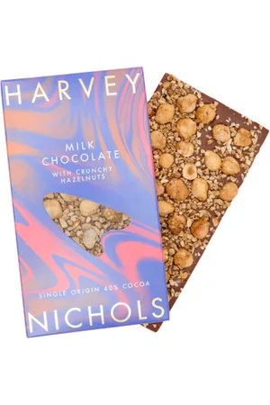 HARVEY NICHOLS % Milk Chocolate With Caramelised Hazelnuts Bar 125g