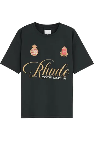 Rhude Script Printed Cotton T-shirt - - L