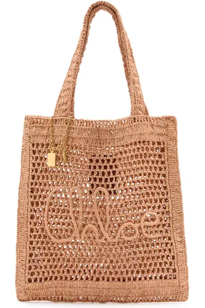 Chloé Summer Banana Logo Raffia Tote - - One Size