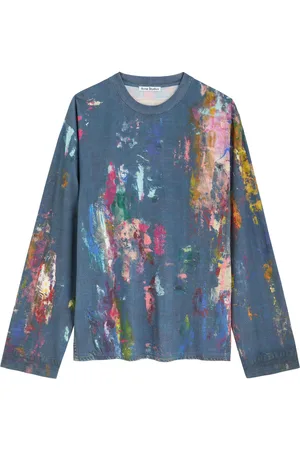 Acne Studios Paint-splattered Stretch-cotton top - - L (UK14 / L)