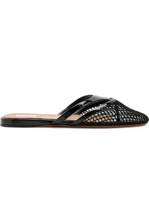 Alaïa Infradito Mesh and Patent Leather Mules - - 37 (IT37 / UK4)