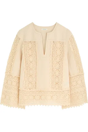 By Malene Birger Donna Guipure Lace Linen-blend top - - 36 (UK8 / S)