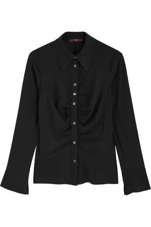 High Satisfy Gathered Stretch-jersey Blouse - - 42 (UK10 / S)
