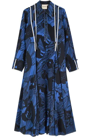 LOVEBIRDS Judi Printed Silk Midi Dress - - L (UK14)