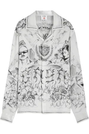 Casablanca Cuban Printed Silk Shirt - - M
