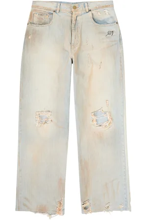 Warren Lotas Distressed Printed Wide-leg Jeans - - 30 (W30 / S)