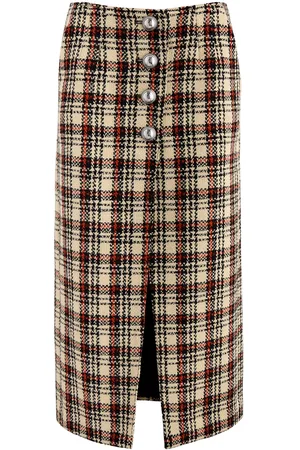 Paco rabanne Tartan Tweed Midi Skirt - - 40 (UK12 / M)