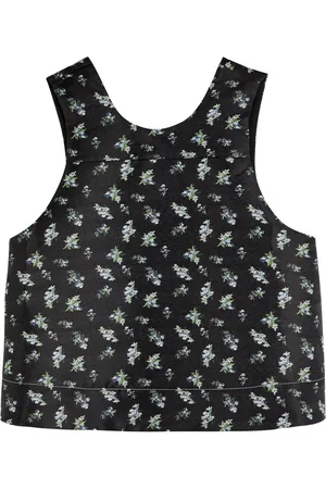 Ganni Floral-jacquard Crepe top - - 40 (UK12 / M)