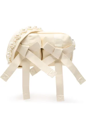 Simone Rocha Bow Faux Pearl-embellished Nylon Cross-body bag - - One Size