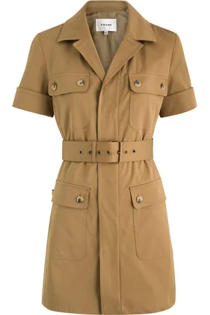 Frame The Safari Belted Stretch-cotton Mini Dress - - L (UK14 / L)