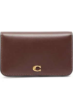 Coach Logo Leather Wallet - - One Size