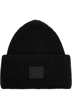 Acne Studios Pansy Logo Ribbed Wool Beanie