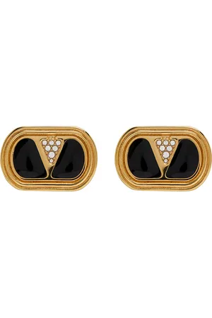 VALENTINO GARAVANI Ovalette Vlogo Enamelled Stud Earrings - - One Size