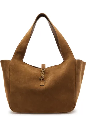 Saint Laurent Logo Suede Cabas Tote - - One Size
