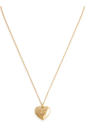 Coach Heart Logo Necklace - - One Size