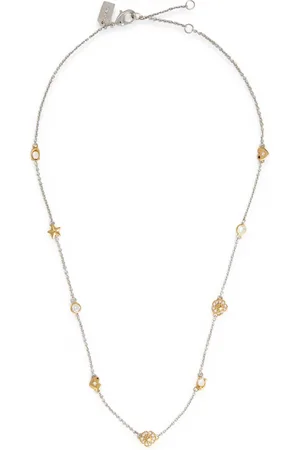Coach Tea Rose Embellished Two-tone Necklace - - One Size