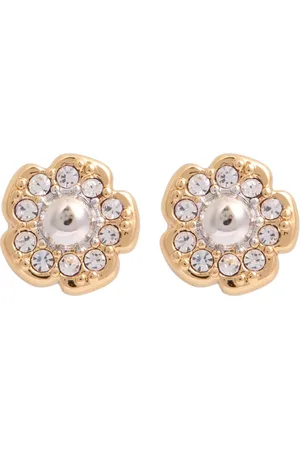 Coach Tea Rose Embellished Stud Earrings - - One Size
