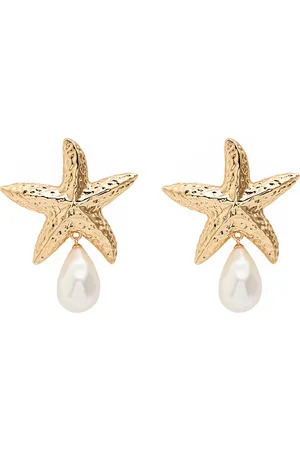Self-Portrait Mottled Sea Star Pearl -plated Drop Earrings - One Size