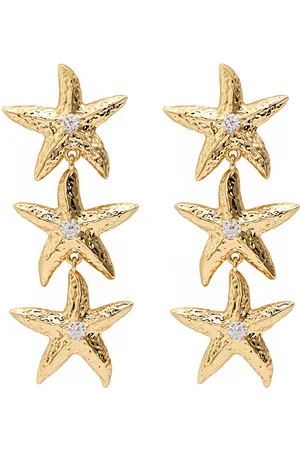 Self-Portrait Mottled Sea Star -plated Drop Earrings - One Size
