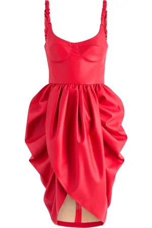 Stella McCartney Draped Faux Leather Midi Dress - - 42 (UK10 / S)