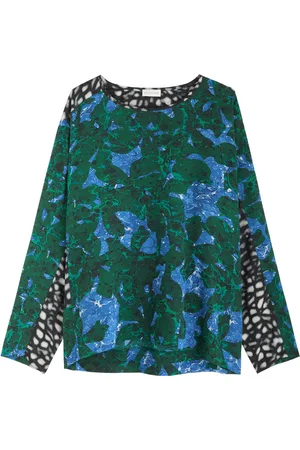 DRIES VAN NOTEN Caias Printed Silk-chiffon top - - 38 (UK10 / S)