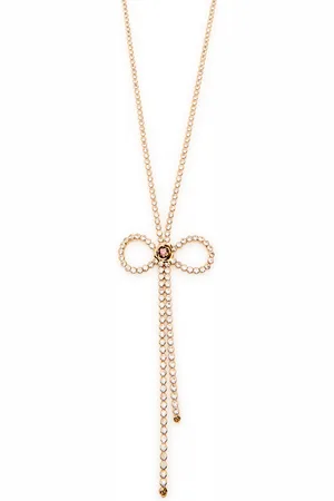 ROSANTICA Crystal-embellished bow Necklace - - One Size