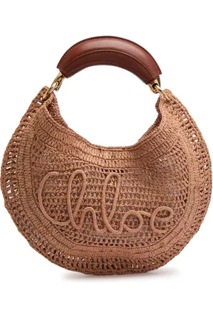 Chloé Summer Banana Logo Raffia Shoulder bag - - One Size