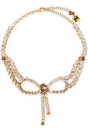 ROSANTICA Crystal-embellished bow Choker - - One Size