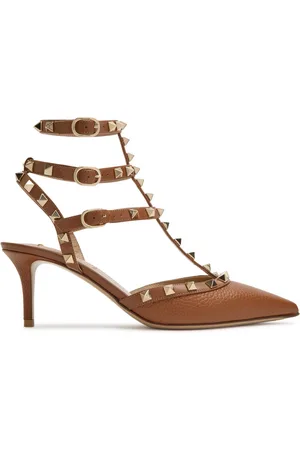 VALENTINO GARAVANI Rockstud 65 Grained Leather Sandals - - 36 (IT36 / UK3)