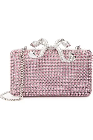 Self-Portrait Crystal-embellished Satin box Clutch - - One Size