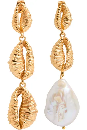 Joanna Laura Constantine Mismatched Seashell 18kt -plated Earrings - One Size