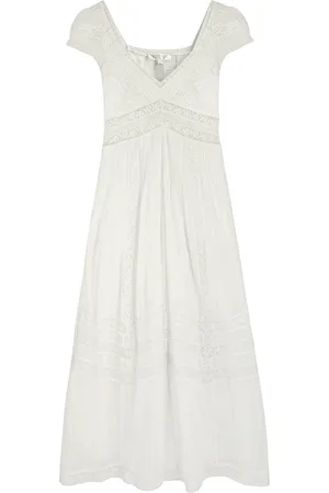 LOVESHACKFANCY Suvi Guipure-lace Detailed Cotton Midi Dress - - M (UK12 / M)