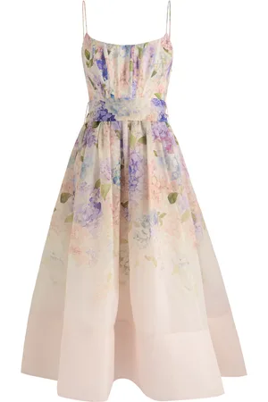 ZIMMERMANN Dawning Floral-print Linen-blend Midi Dress - - 1 (UK 10 / S)