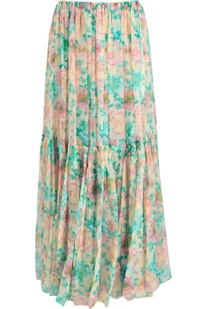 Chloé Floral Printed Silk-chiffon Maxi Skirt - - 40 (UK12 / M)